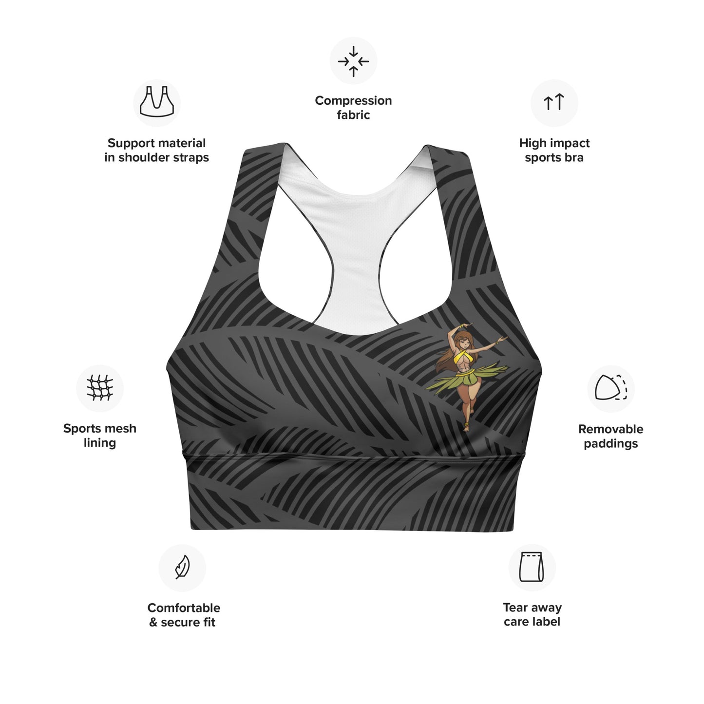 Longline sports bra